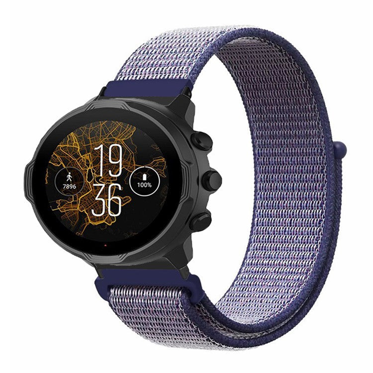 For Suunto Spartan Sport Wrist HR Baro / Suunto 7 Strap 24mm Nylon Sport Loop Watch Bands - Midnight Blue