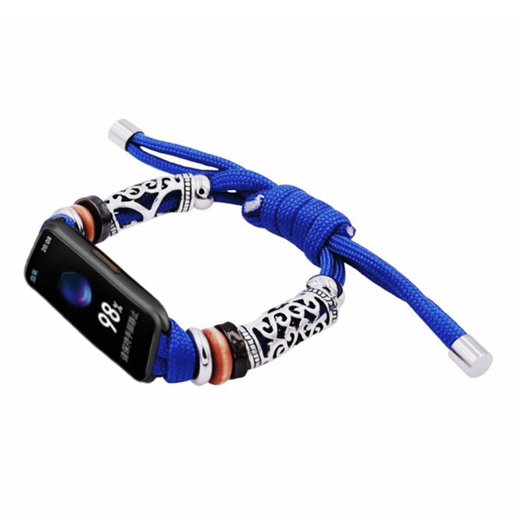 For Keep B4 / Huawei Watch Fit mini Beads Bracelet Braided Watch Band Strap - Dark Blue