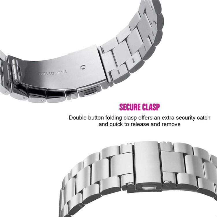 For Xiaomi Redmi Watch 2 / Watch 2 Lite Watch Band 3-beads Solid Metal Strap Replacement - Silver
