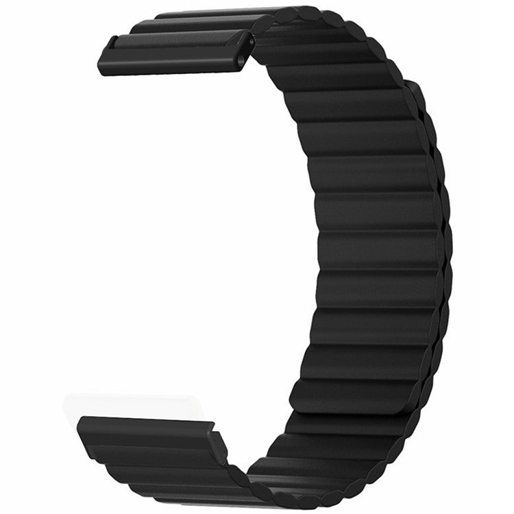 For Suunto Spartan Sport Wrist HR Baro / Suunto 7 Magnetic Band 24mm Silicone Watch Strap - Black
