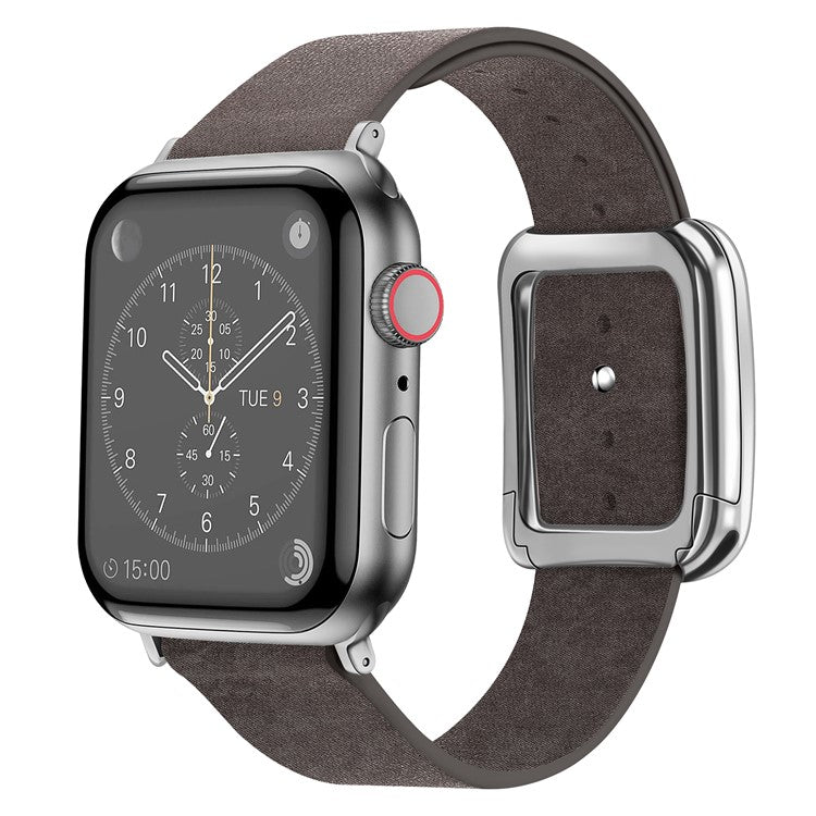 For Apple Watch 10 46mm / Ultra 2 / Ultra 49mm / 9 8 7 45mm / SE (2023) SE (2022) SE 6 5 4 44mm / 3 2 1 42mm Men's Watch Band Leather Strap - Light Tan