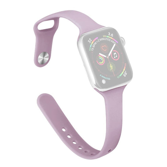Watch Band for Apple Watch Series 10 42mm / 9 8 7 41mm / SE (2023) SE (2022) SE 6 5 4 40mm / 3 2 1 38mm Slim Silicone Watch Band - Light Purple