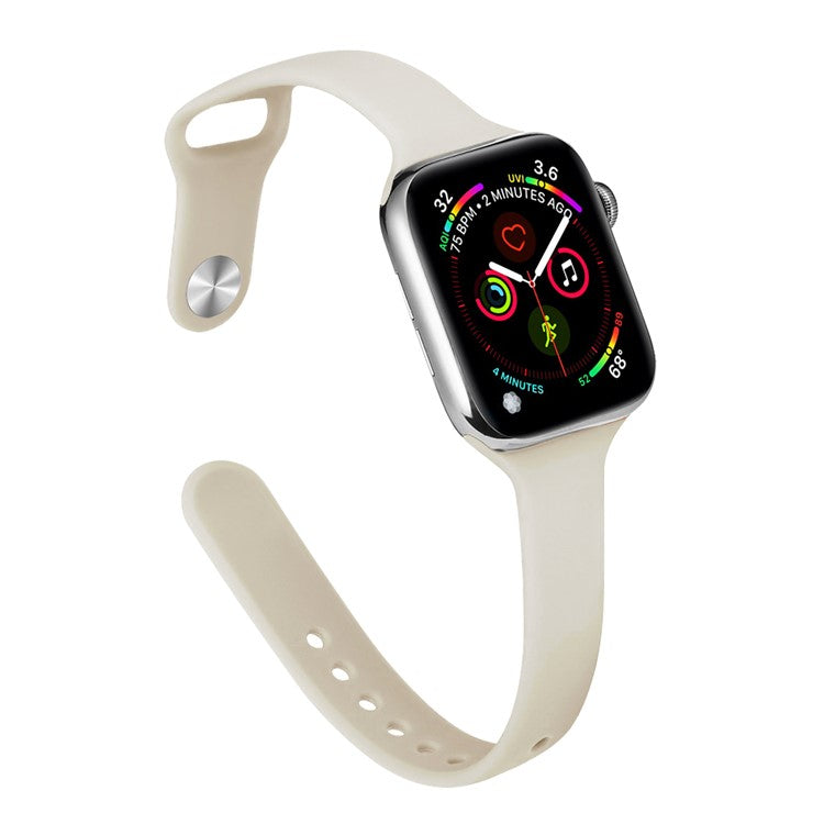 For Apple Watch 10 46mm / Ultra 2 / Ultra 49mm / 9 8 7 45mm / SE (2023) SE (2022) SE 6 5 4 44mm / 3 2 1 42mm Watch Straps Slim Band - Antique White