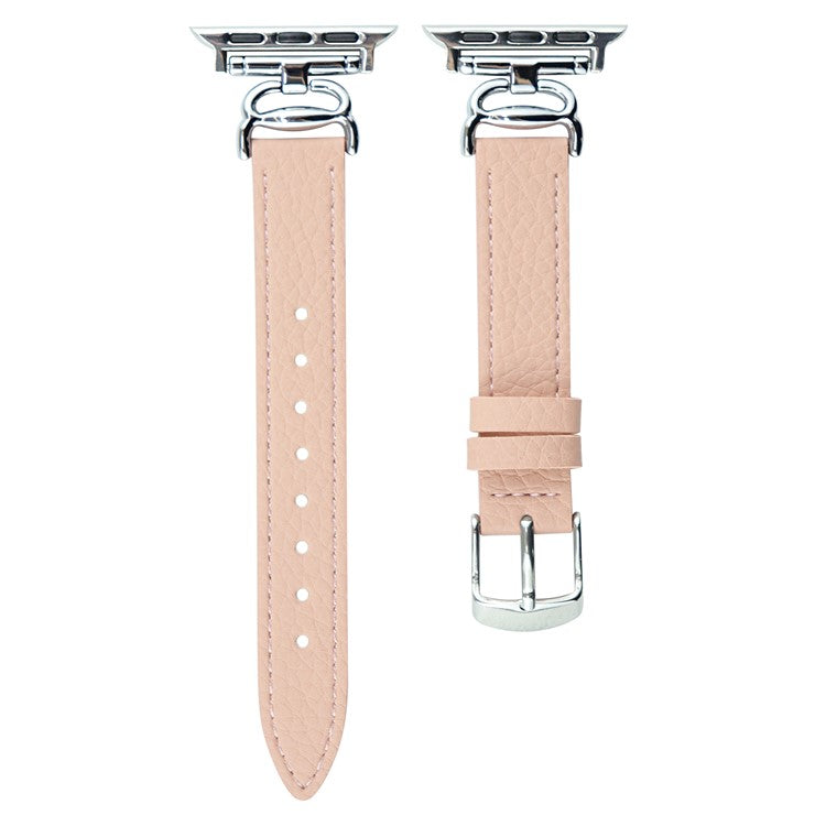 Replace Band for Apple Watch 10 46mm / Ultra 2 / Ultra 49mm / 9 8 7 45mm / SE (2023) SE (2022) SE 6 5 4 44mm / 3 2 1 42mm Leather Strap - Pink