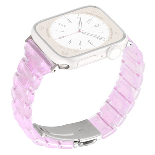 Watch Band for Apple Watch Series 10 42mm / 9 8 7 41mm / SE (2023) SE (2022) SE 6 5 4 40mm / 3 2 1 38mm Resin Bands 3-Bead Watch Strap - Gradient Pink