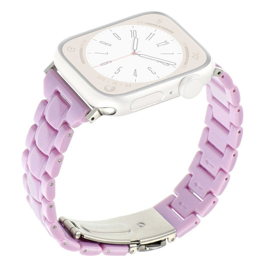Watch Band for Apple Watch Series 10 42mm / 9 8 7 41mm / SE (2023) SE (2022) SE 6 5 4 40mm / 3 2 1 38mm Resin Bands 3-Bead Watch Strap - Purple