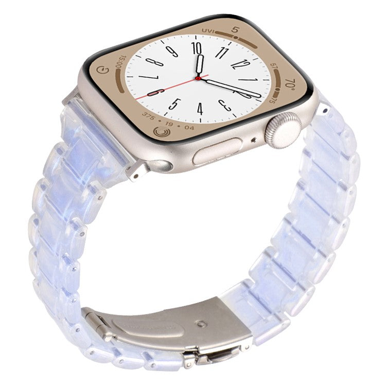 For Apple Watch 10 46mm / Ultra 2 / Ultra 49mm / 9 8 7 45mm / SE (2023) SE (2022) SE 6 5 4 44mm / 3 2 1 42mm Bracelet 3-Bead Watch Band - Gradient Blue