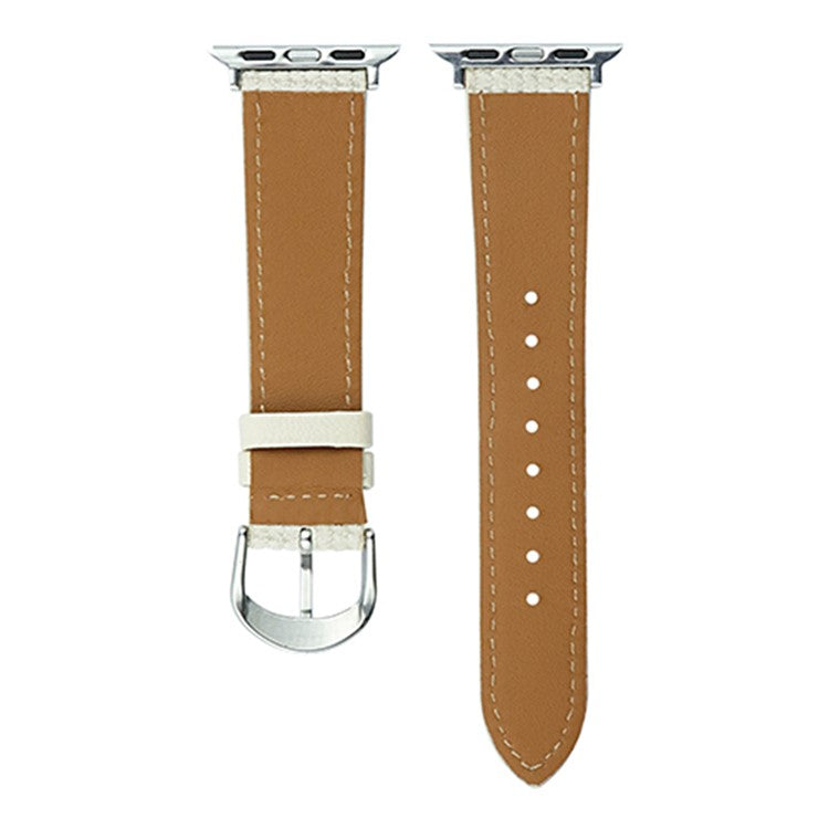 Watch Band for Apple Watch Series 10 42mm / 9 8 7 41mm / SE (2023) SE (2022) SE 6 5 4 40mm / 3 2 1 38mm Watch Strap PU Leather Watchband - Pink Purple