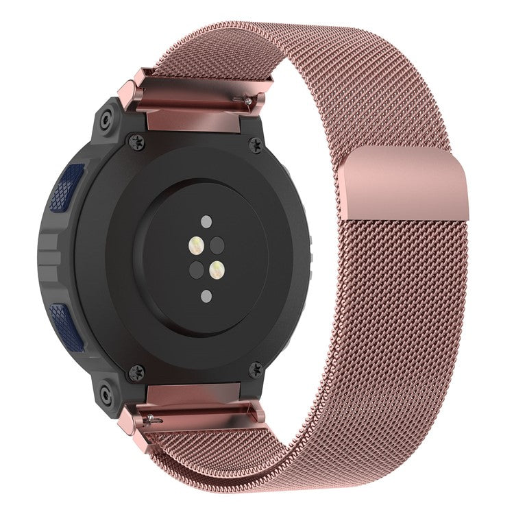 For Huami Amazfit Active Edge A2212 Replacement Band Magnetic Metal Milanese Watch Strap - Rose Pink