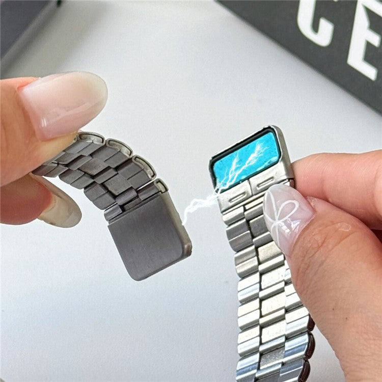 For Apple Watch 10 46mm / Ultra 2 / Ultra 49mm / 9 8 7 45mm / SE (2023) SE (2022) SE 6 5 4 44mm / 3 2 1 42mm Wrist Strap Magnetic Watch Band - Rose Gold