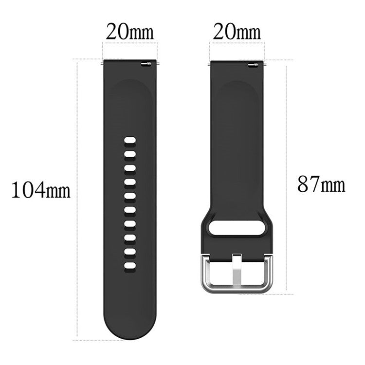 For Xplora X6 Play Silicone Sport Bands 20mm Replacement Watch Strap with Silver Buckle, Size: S - Red