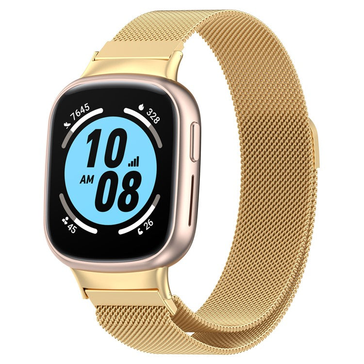 For Honor Watch 4 TMA-L19 Metal Replacement Band Magnetic Milanese Mesh Watch Strap - Gold