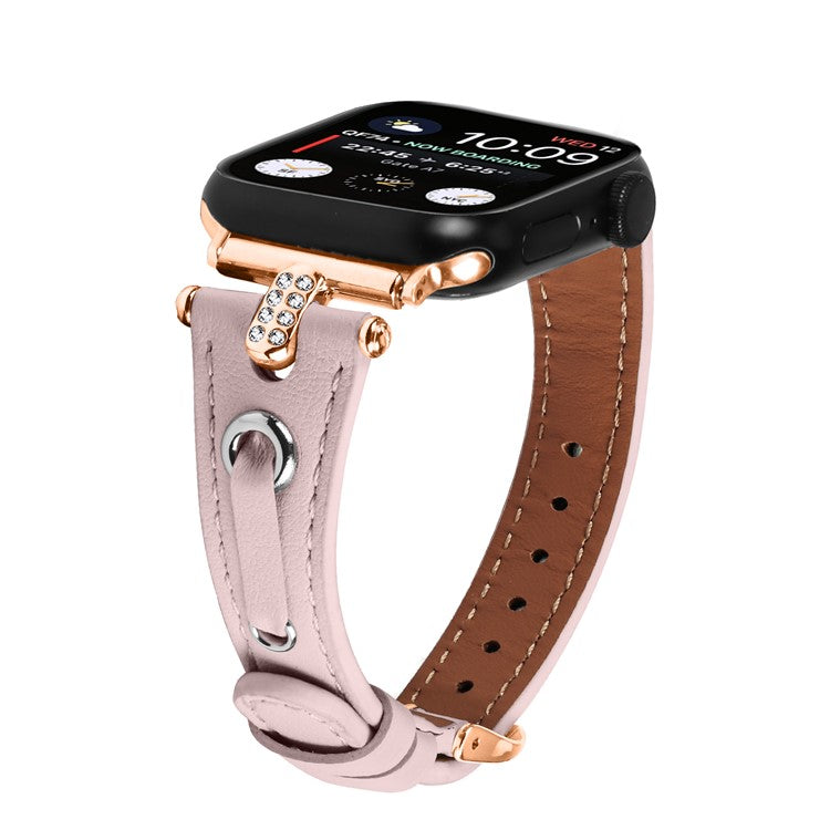 For Apple Watch 10 46mm / Ultra 2 / Ultra 49mm / 9 8 7 45mm / SE (2023) SE (2022) SE 6 5 4 44mm / 3 2 1 42mm Rose Gold Buckle Watchband - Pink