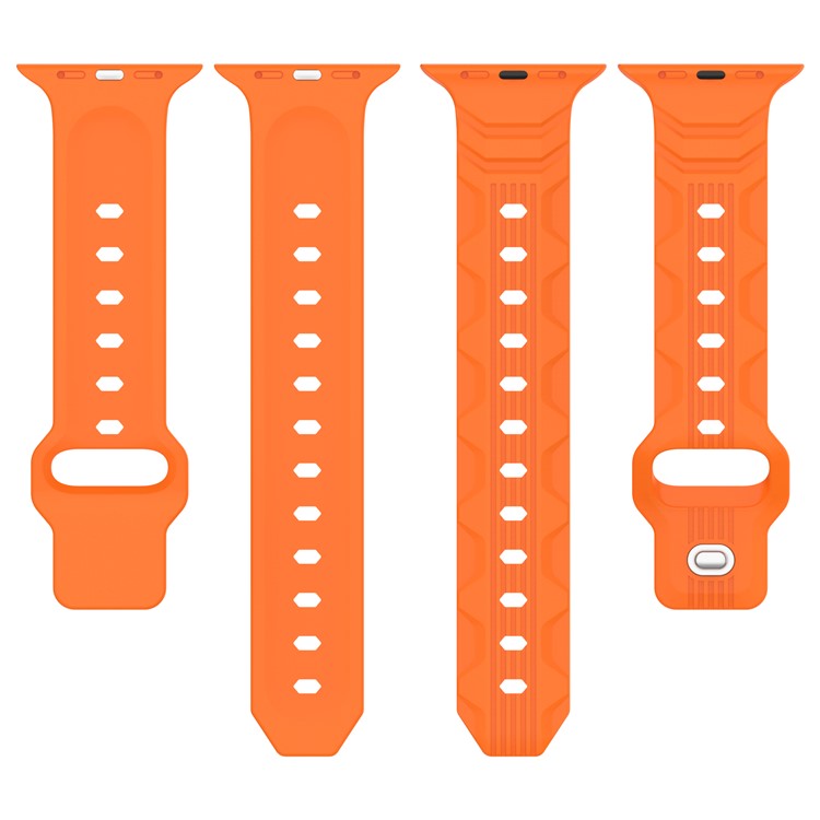 For Apple Watch 10 46mm / Ultra 2 / Ultra 49mm / 9 8 7 45mm / SE (2023) SE (2022) SE 6 5 4 44mm / 3 2 1 42mm Texture Silicone Watch Band - Retro Rose