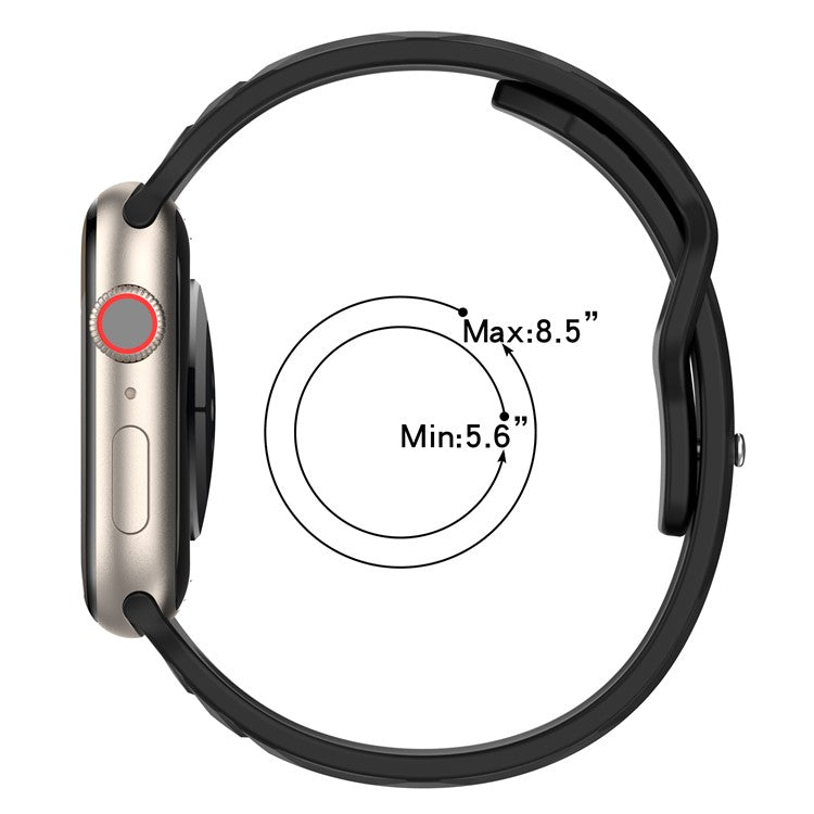 For Apple Watch 10 46mm / Ultra 2 / Ultra 49mm / 9 8 7 45mm / SE (2023) SE (2022) SE 6 5 4 44mm / 3 2 1 42mm Texture Silicone Watch Band - Retro Rose