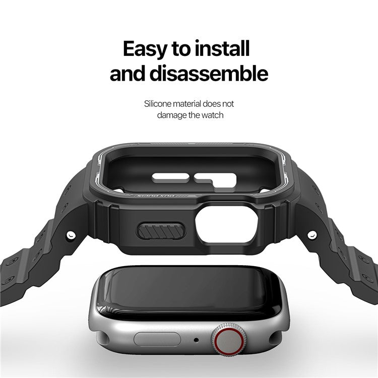 DUX DUCIS OA Series Band for Apple Watch Series 9 8 7 41mm / SE (2023) SE (2022) SE 6 5 4 40mm / 3 2 1 38mm Watch Strap with Case - Black
