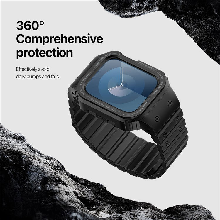 DUX DUCIS OA Series Band for Apple Watch Series 9 8 7 41mm / SE (2023) SE (2022) SE 6 5 4 40mm / 3 2 1 38mm Watch Strap with Case - Black