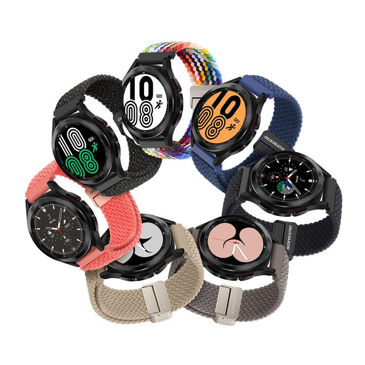 DUX DUCIS Mixture Pro Series Nylon Woven Strap for Samsung Galaxy Watch6  /  Watch5  /  Huawei Watch GT3 Magnetic Buckle 20mm Watchband - Beige