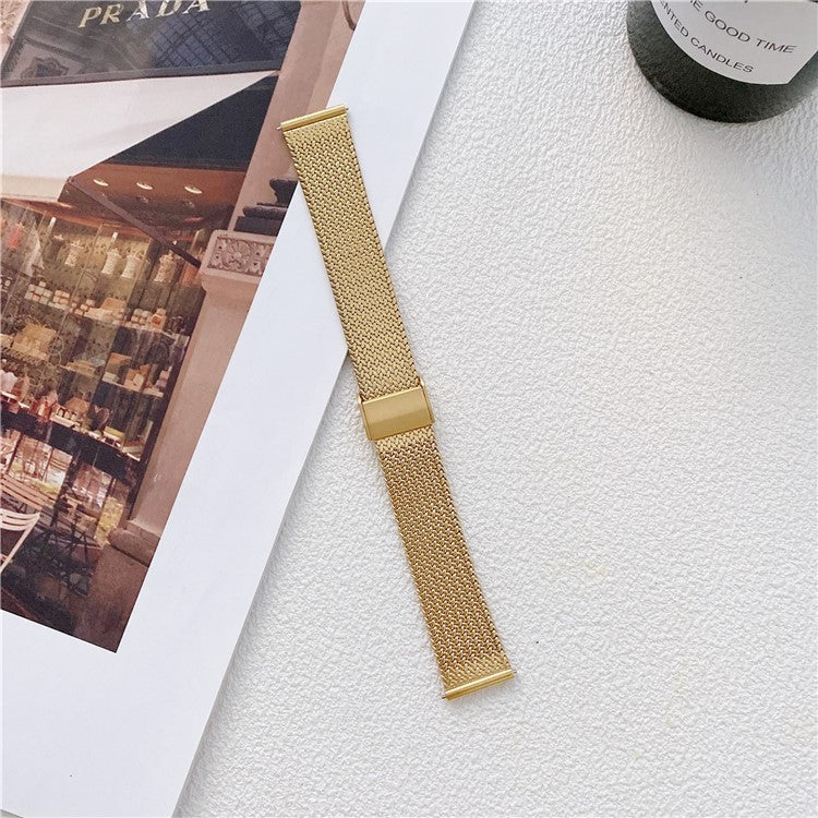 For Samsung Galaxy Watch6 / Garmin Venu Sq 2 Watch Band 20mm  Stainless Steel Strap - Gold