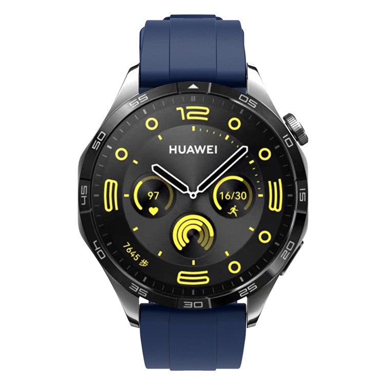 For Huawei Watch GT 4 46mm Smart Watch Band 22mm Silicone Strap Replacement - Navy Blue