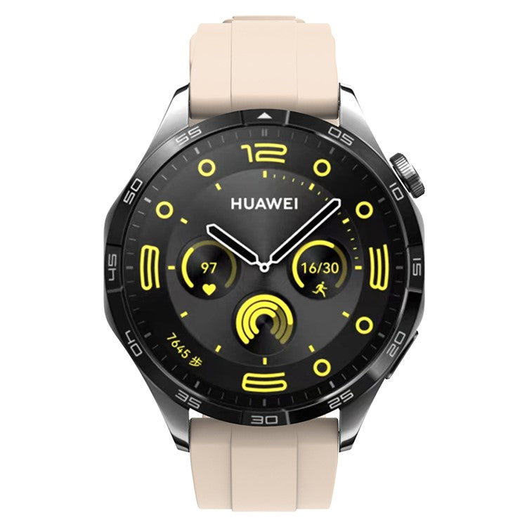 For Huawei Watch GT 4 46mm Smart Watch Band 22mm Silicone Strap Replacement - Starlight