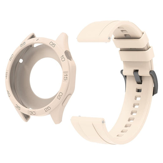 For Huawei Watch GT 4 46mm Silicone Strap Watch Band with Watch Case - Starlight