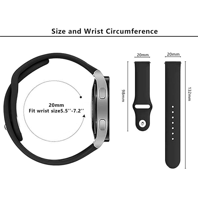 KALEBOL KLB-DKGJ-001 For Samsung Galaxy Watch6 Classic 47mm 43mm Watch Band 20mm Silicone Strap - Pink