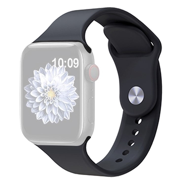 KALEBOL Watch Band for Apple Watch Series 10 42mm / 9 8 7 41mm / SE (2023) SE (2022) SE 6 5 4 40mm / 3 2 1 38mm Silicone Wrist Strap, Size: S / M - Black