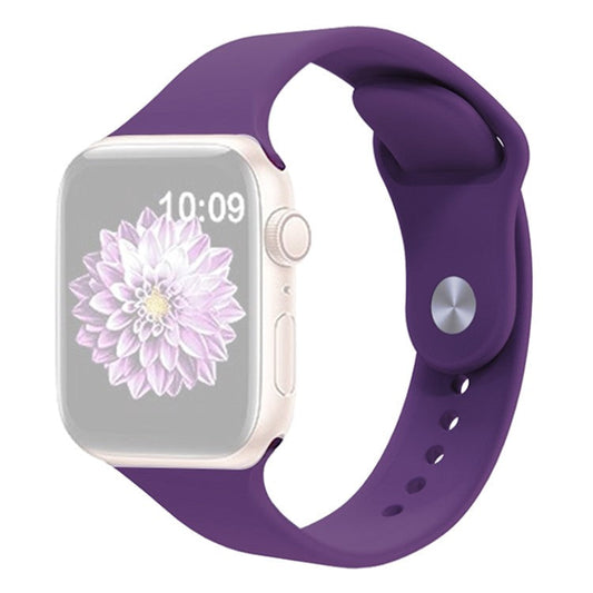 KALEBOL Watch Band for Apple Watch Series 10 42mm / 9 8 7 41mm / SE (2023) SE (2022) SE 6 5 4 40mm / 3 2 1 38mm Silicone Wrist Strap, Size: S / M - Purple