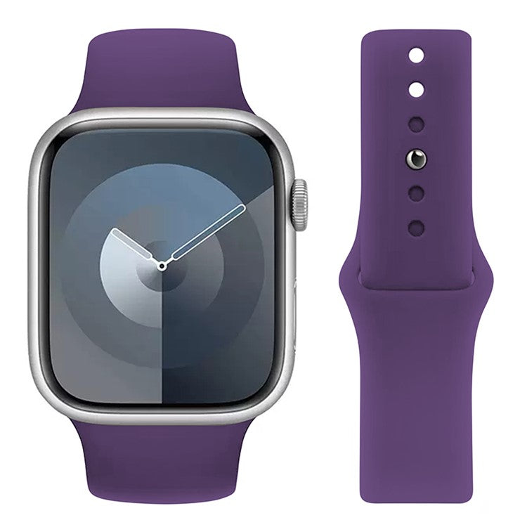 KALEBOL Watch Band for Apple Watch Series 10 42mm / 9 8 7 41mm / SE (2023) SE (2022) SE 6 5 4 40mm / 3 2 1 38mm Silicone Wrist Strap, Size: S / M - Purple