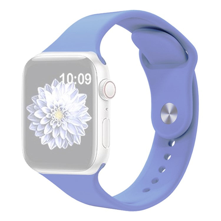 KALEBOL Watch Band for Apple Watch Series 10 42mm / 9 8 7 41mm / SE (2023) SE (2022) SE 6 5 4 40mm / 3 2 1 38mm Silicone Wrist Strap, Size: S / M - Lavender Purple