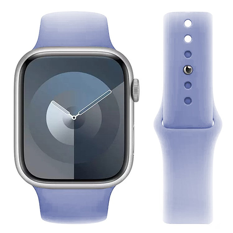 KALEBOL Watch Band for Apple Watch Series 10 42mm / 9 8 7 41mm / SE (2023) SE (2022) SE 6 5 4 40mm / 3 2 1 38mm Silicone Wrist Strap, Size: S / M - Lavender Purple