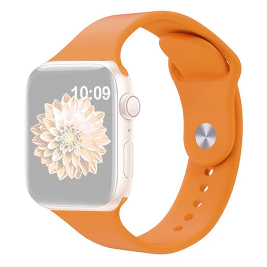 KALEBOL For Apple Watch 10 46mm / Ultra 2 / Ultra 49mm / 9 8 7 45mm / SE (2023) SE (2022) SE 6 5 4 44mm / 3 2 1 42mm Silicone Watch Straps, Size: S / M - Orange