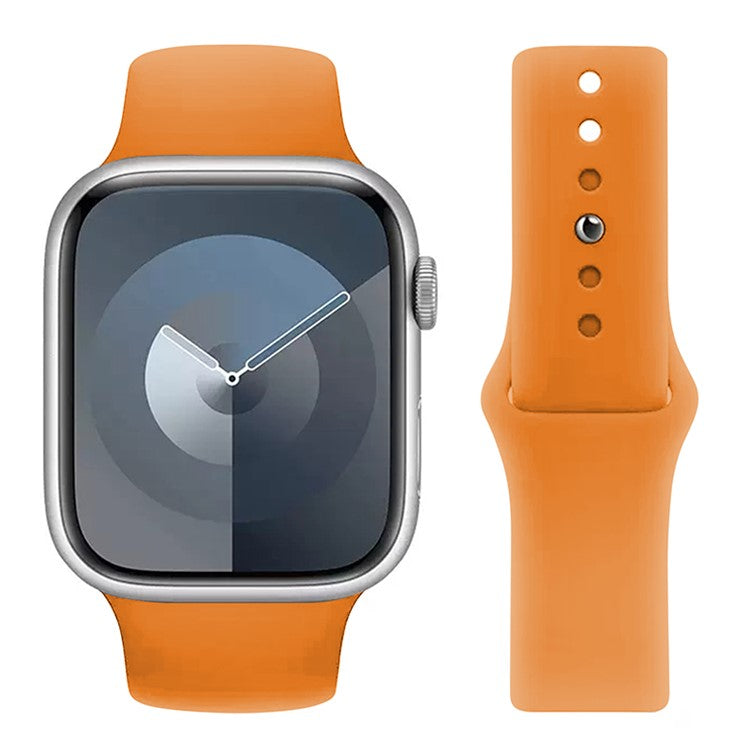 KALEBOL For Apple Watch 10 46mm / Ultra 2 / Ultra 49mm / 9 8 7 45mm / SE (2023) SE (2022) SE 6 5 4 44mm / 3 2 1 42mm Silicone Watch Straps, Size: S / M - Orange
