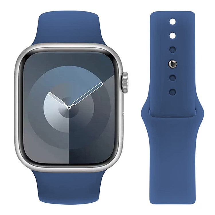 KALEBOL For Apple Watch 10 46mm / Ultra 2 / Ultra 49mm / 9 8 7 45mm / SE (2023) SE (2022) SE 6 5 4 44mm / 3 2 1 42mm Silicone Watch Straps, Size: S / M - Dark Blue