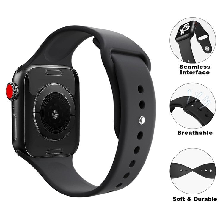 KALEBOL For Apple Watch 10 46mm / Ultra 2 / Ultra 49mm / 9 8 7 45mm / SE (2023) SE (2022) SE 6 5 4 44mm / 3 2 1 42mm Silicone Watch Straps, Size: S / M - Dark Blue