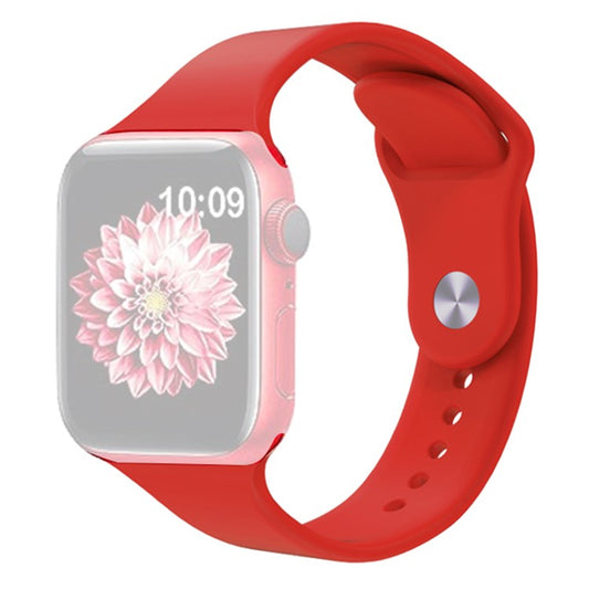KALEBOL Watch Band for Apple Watch Series 10 42mm / 9 8 7 41mm / SE (2023) SE (2022) SE 6 5 4 40mm / 3 2 1 38mm Silicone Wrist Strap, Size: L - Red