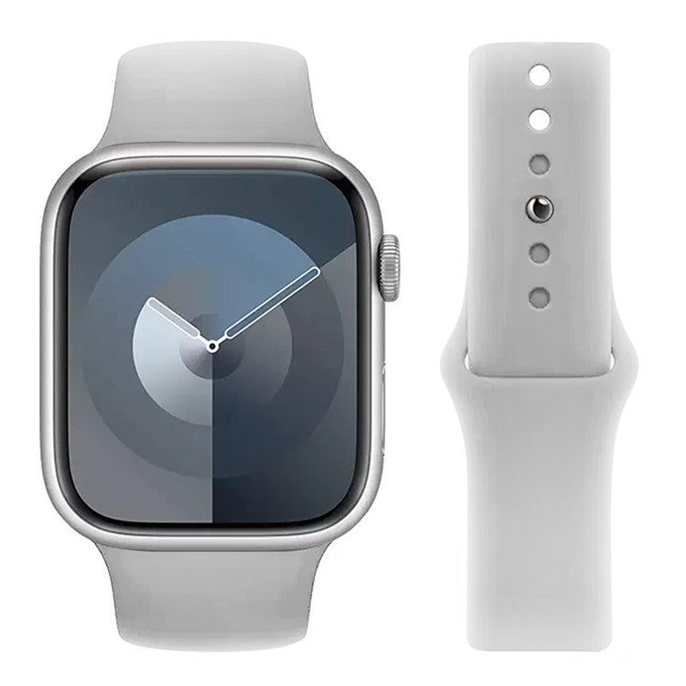 KALEBOL For Apple Watch 10 46mm / Ultra 2 / Ultra 49mm / 9 8 7 45mm / SE (2023) SE (2022) SE 6 5 4 44mm / 3 2 1 42mm Watch Straps, Size: L - Light Grey