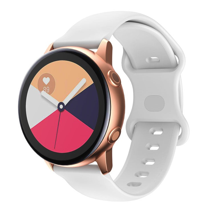 KALEBOL KLB-HDKGJ-001 For Samsung Galaxy Watch3 45mm Silicone Band 22mm Watch Strap with Butterfly Buckle - White