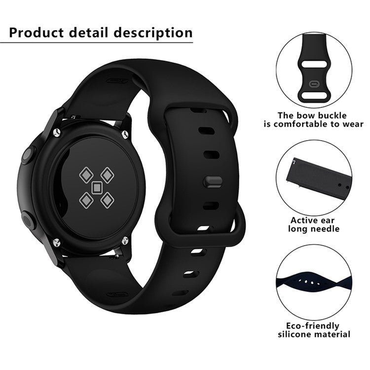 KALEBOL KLB-HDKGJ-001 For Samsung Galaxy Watch6 Classic 43mm / 47mm Watch Band 20mm Silicone Strap - Black
