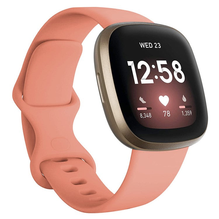 KALEBOL KLB-HDKGJ-001 For Fitbit Versa 3 / 4 / Sense / Sense 2 Silicone Watch Band, Size: S / M - Pink