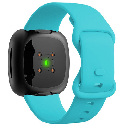 KALEBOL KLB-HDKGJ-001 For Fitbit Versa 3 / 4 / Sense / Sense 2 Silicone Watch Band, Size: S / M - Teal Green