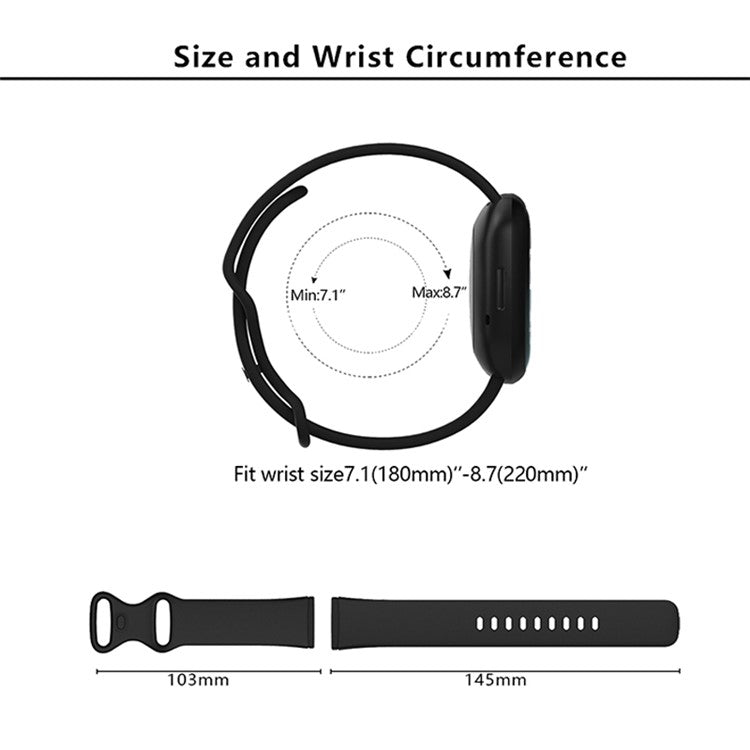 KALEBOL KLB-HDKGJ-001 For Fitbit Versa 3 / 4 / Sense / Sense 2 Soft Silicone Watch Straps, Size: L - Dark Purple