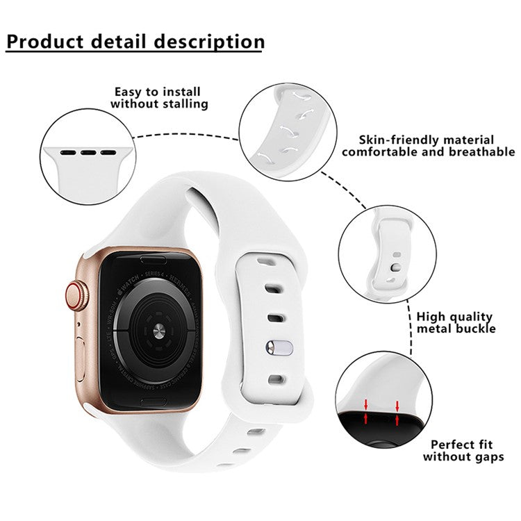 KALEBOL For Apple Watch 10 46mm / Ultra 2 / Ultra 49mm / 9 8 7 45mm / SE (2023) SE (2022) SE 6 5 4 44mm / 3 2 1 42mm Slim Silicone Band - Green