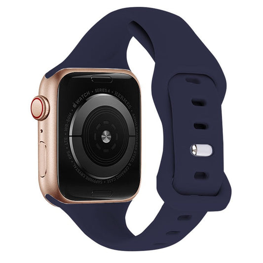 KALEBOL For Apple Watch 10 46mm / Ultra 2 / Ultra 49mm / 9 8 7 45mm / SE (2023) SE (2022) SE 6 5 4 44mm / 3 2 1 42mm Slim Silicone Band - Midnight Blue