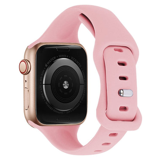 KALEBOL Watch Band for Apple Watch Series 10 42mm / 9 8 7 41mm / SE (2023) SE (2022) SE 6 5 4 40mm / 3 2 1 38mm Silicone Strap Replacement - Light Pink