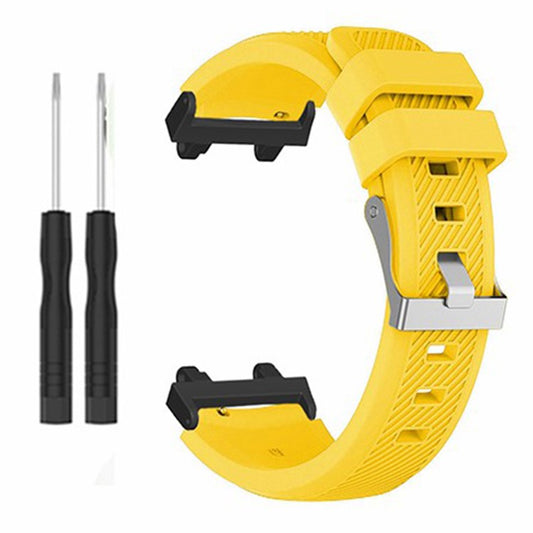 For Huami Amazfit Active Edge A2212 Watch Band Twill Texture Silicone Strap Replacement - Yellow