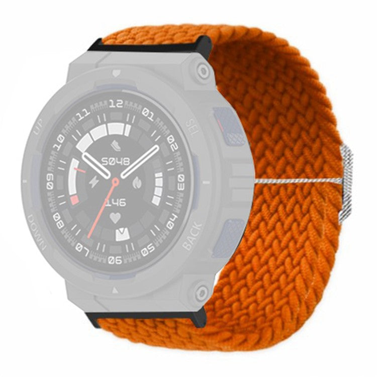 For Huami Amazfit Active Edge (A2212) Watch Band Braided Nylon Adjustable Straps - Orange