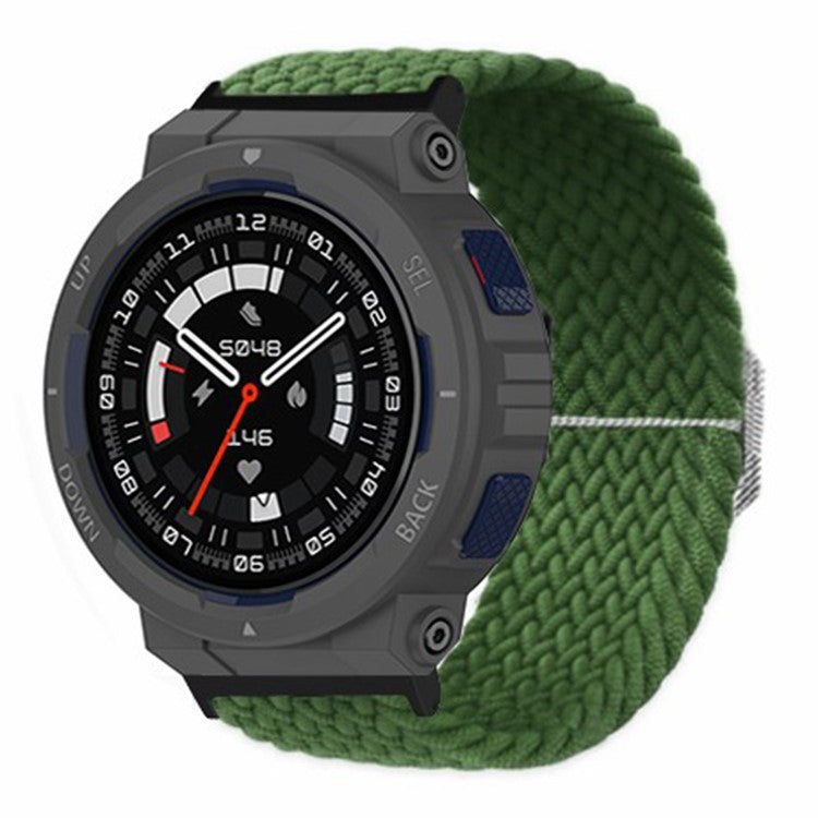 For Huami Amazfit Active Edge (A2212) Watch Band Braided Nylon Adjustable Straps - Army Green