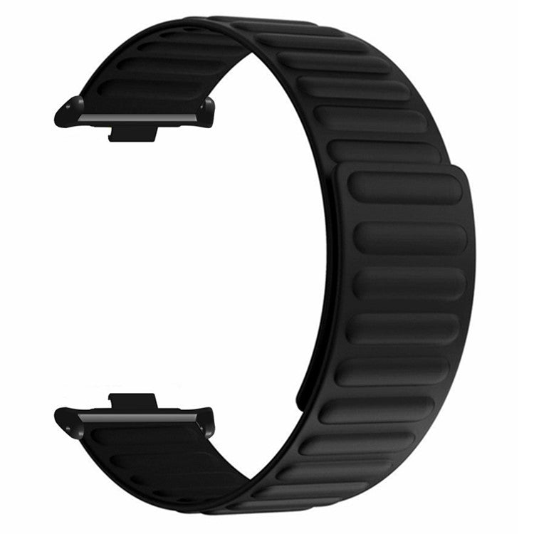 For Xiaomi Redmi Watch 4 Magnetic Silicone Watch Band Strap with Alloy Connector - Black